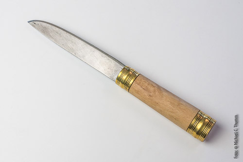 Messer aus Rennfeuereisen Frühmittelalter - Replik von Trommer Archaeotechnik